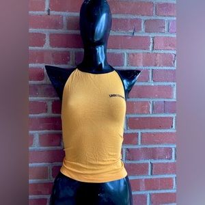 “Unbothered” Orange/yellow halter top